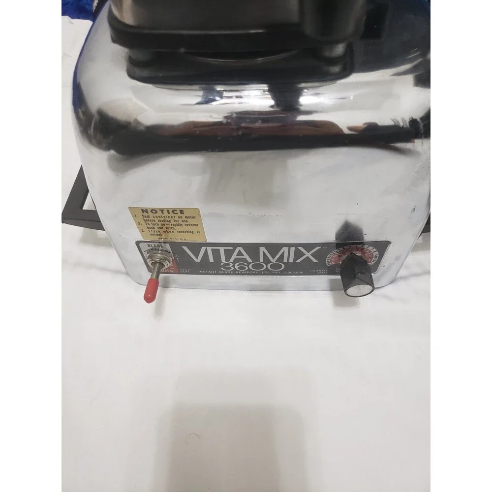 Vita Mix 3600 Plus Blender Vintage Chrome Stainless Steel